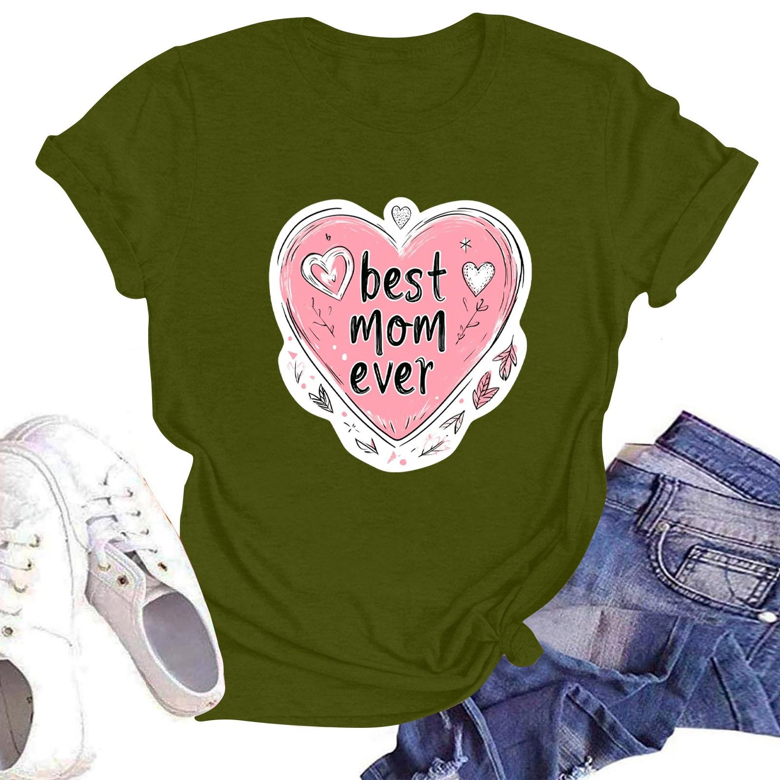 

Женская повседневная футболка с круглым вырезом и короткими рукавами с принтом L армия зеленый