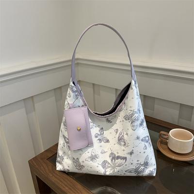 High-value Butterfly Printed Tote Bag Women's 2025 Summer New Large-capacity Underarm Bag Versatile Shoulder Bag
