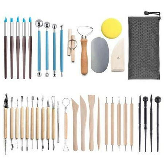 Ensemble d'outils de modelage en argile de poterie en cinq pièces pour sculpture DIY