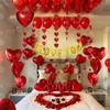 Conjunto de Balões Dourados com Letras ILOVEYOU Pingente de Amor Balão Coração Vermelho para Dia dos Namorados Proposta Casamento Aniversário Decoração
