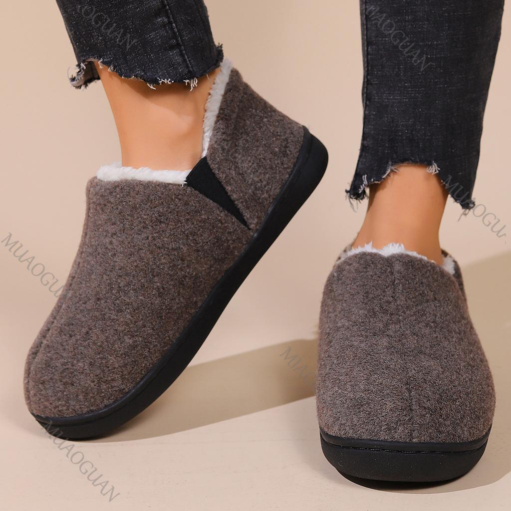 Fashion Winter Slippers for Women Outdoor Fashion Casual Warm Fluffy Slippers Indoor Plush Flat Bottom Women's Shoes Slip On Warm Slides