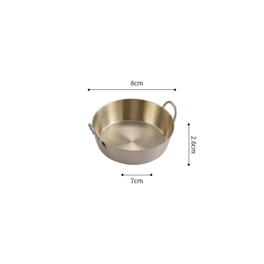 Round Two-Ear Snack Dish 304 Stainless Steel Seasoning Cup New Dual Handle Bowl  Kitchen Use
