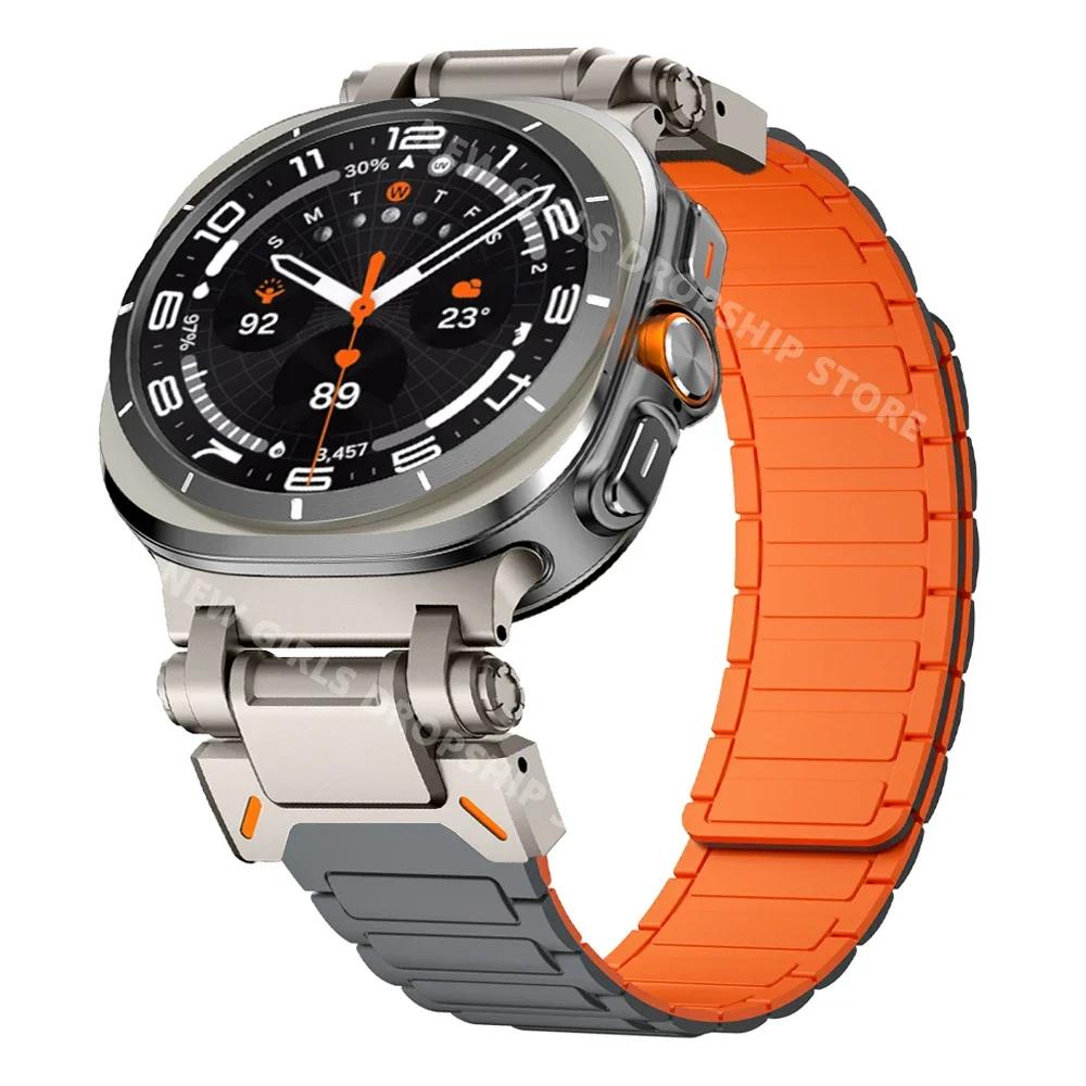 Silicone Magnetic Loop Band For Samsung Galaxy Ultra 47mm Soft Sports Strap For GALAXY ULTRA 47MM Men Breathable Bracelet Correa Galaxy Ultra 47mm
