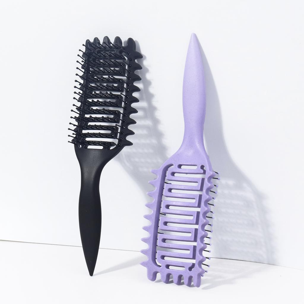 1pc portable hollow comb - nylon bristles, comfortable grip with ABS plastic handle, easy to style,Special for real hair wigs