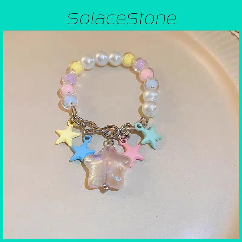 Lightweight Luxury Colorful Star Bracelet Handmade Resin Sweet Chic Dopamine Design For Women