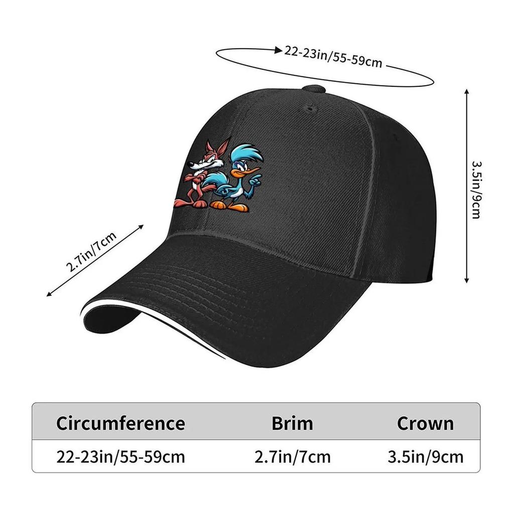 Road Runner en Coyote Baseballpet zwart Paardenhoed Golfhoed Man vispetten man Herenpetten Dames