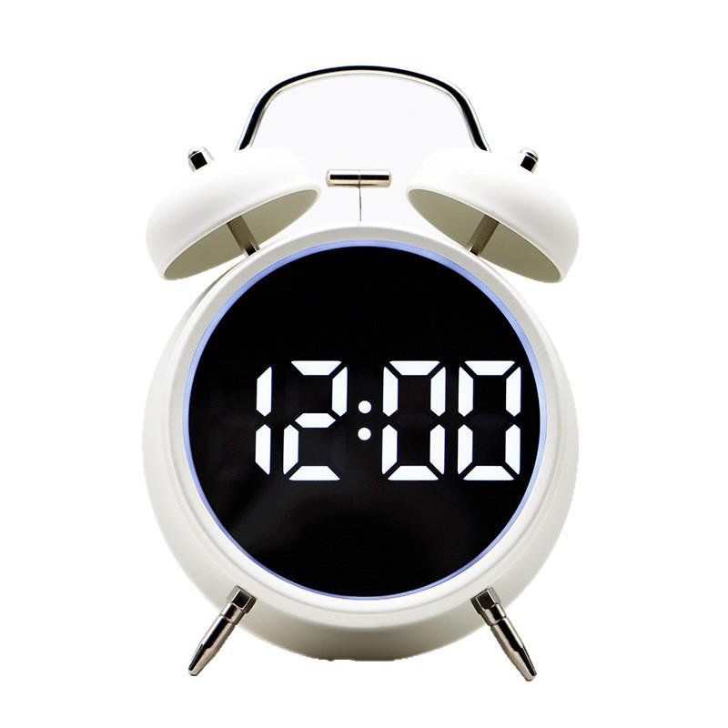 Super Loud Metal Bell Alarm Clock with Temperature & Date Display for Students Struggling To Wake Up, Silent Nighttime Watch.