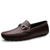 New Spring Men's Slip on Footwear Leather Loafers Metal Buckle Casual Shoes Business Man Moccasins Simple Driving Shoes