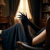 Gothic Long Nails Gloves Black Stretch Detachable Claw Nails Gloves  Stage Performance