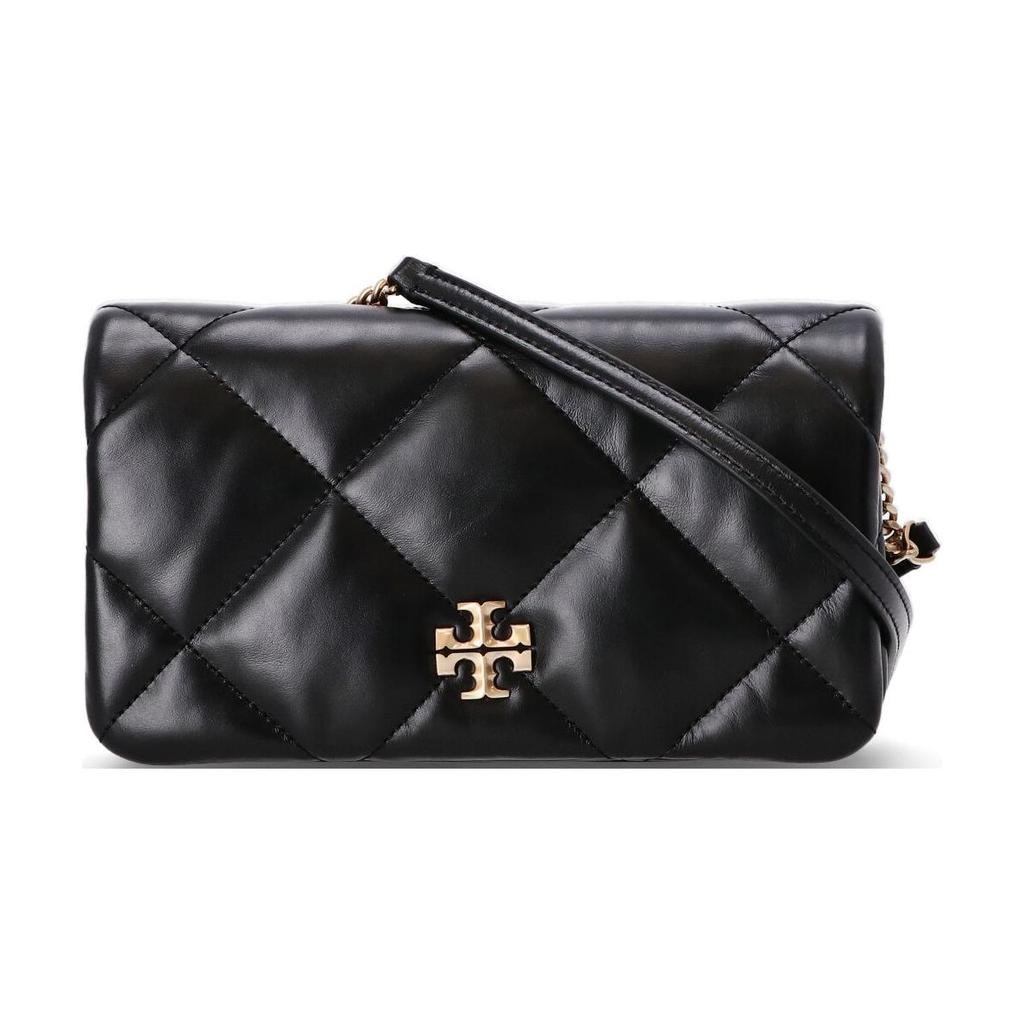 Tory Burch Kira Gold Hardware Chain Shoulder Bag With Magnetic Closure Leather Shoulder Wallet Women Wallet Black 158624-001