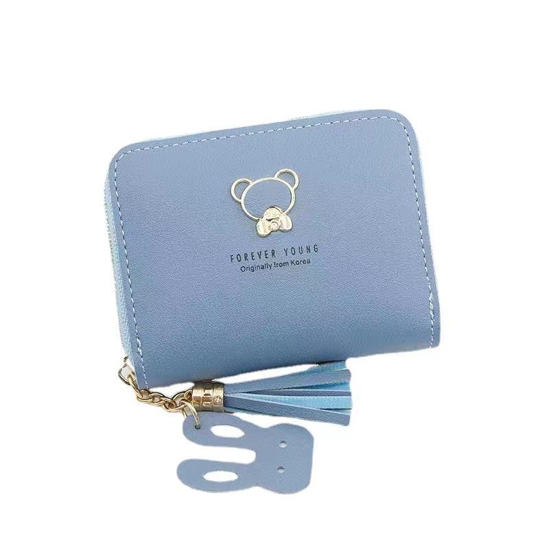Cartera de cuero para mujer de moda clásica y moderna (3 ranuras para tarjetas, 2 ranuras para efectivo, 1 monedero) Bolso ligero y lujoso para mujer, ideal para estudiantes y niñas