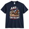 Horse Racing Fan T-Shirt Retro Race Horse Jockey Graphic Tee Men Women S-5XL