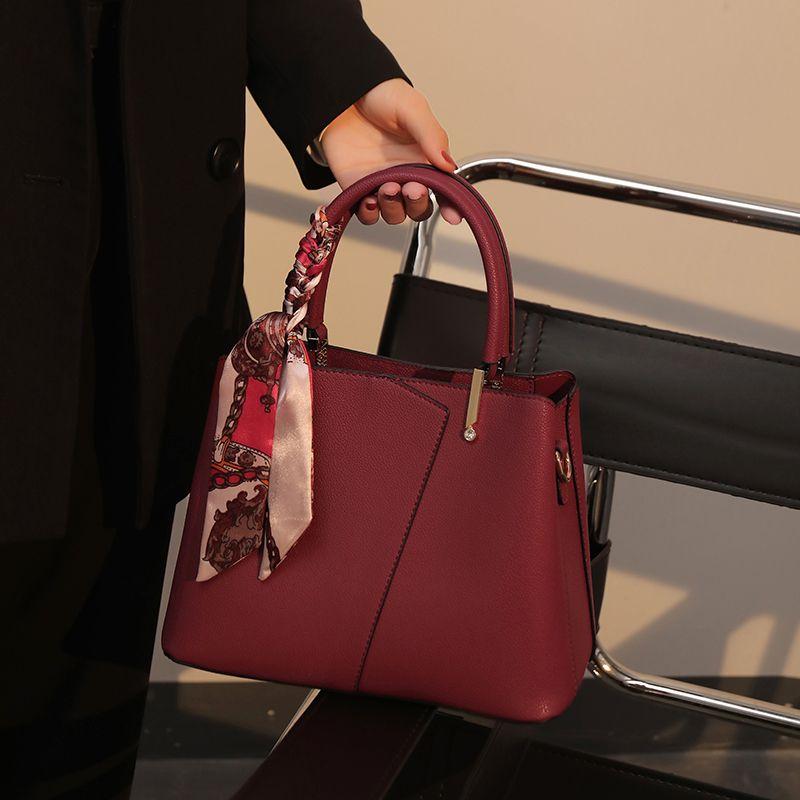 Kožená taška Střední věk Mother Bag Červená nevěsta Svatební taška Kabelka Módní Big Bag