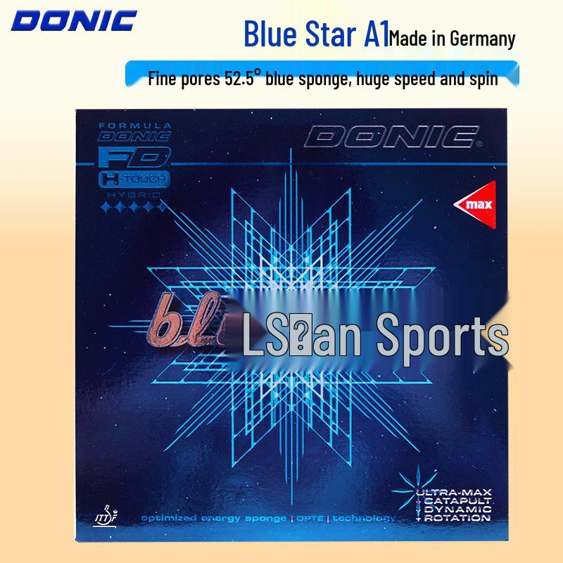 DONIC Blue Star A1 Professional Table Tennis Rubber with Tackiness and Blue Sponge