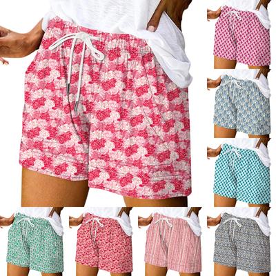 Women's Casual Summer Elastic Beach Shorts Print Casual Shorts