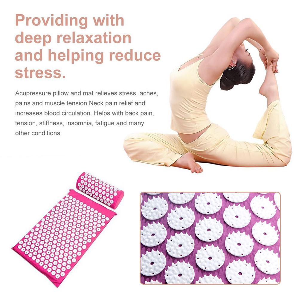 Buy 2 Pcs Acupuncture Massager Mat Body Head Massage Pillow Mats Relief Stress Acupressure Yoga