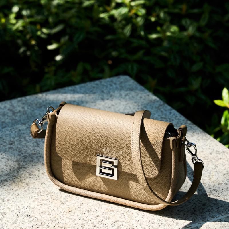 Spring and Summer Genuine Leather Women's Bag Fashionable Small Square Bag Cowhide Bag Crossbody Bag