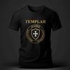 Heren Middeleeuwse Ridder Tempelier T-shirt Katoen Tempelierszegel Latijnse Slogan Print Lichtgewicht Ademend Korte Mouw