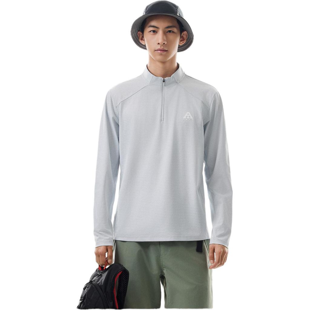 Anta Earth Shell 3.0 Solid Color Soft Comfortable Breathable Versatile Long Sleeve T-Shirt Men Tops 952536401-3