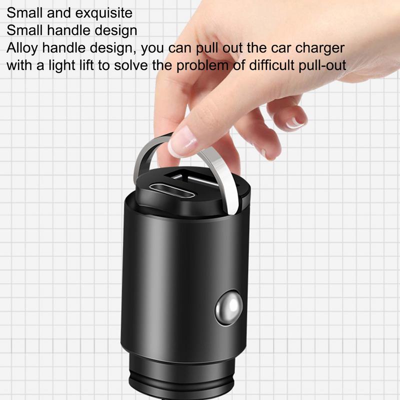 Fast Charging Car Charger Car Charger Adapter Multifunctional USB Small Concealed Pull Ring Charger Two Port Fast Charging