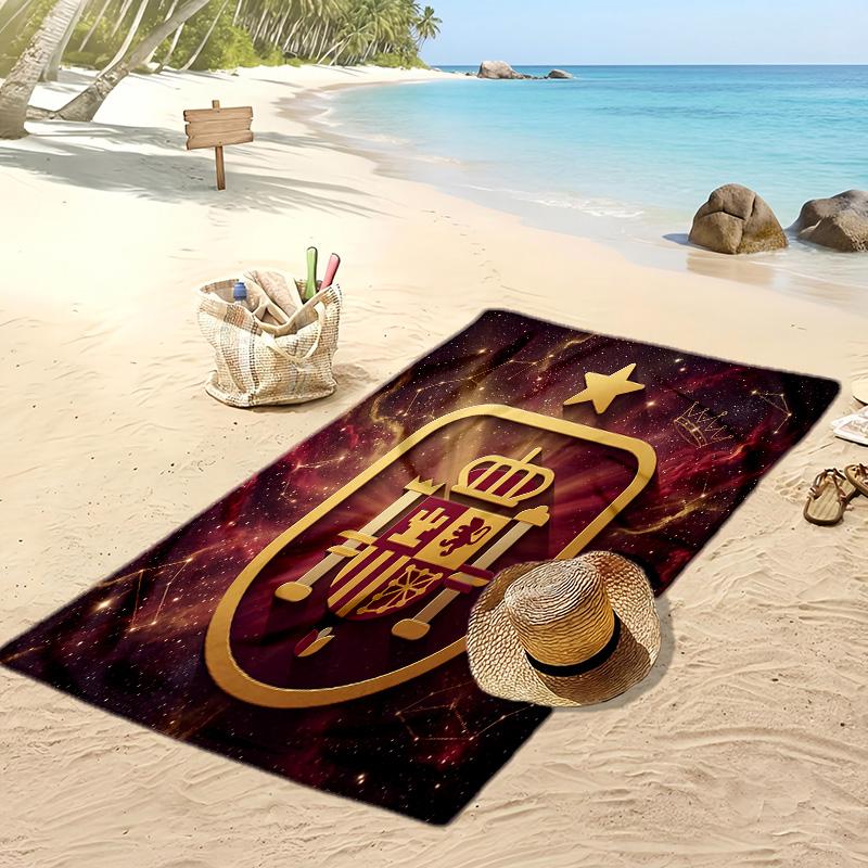 Spanien Fußball Druck Strandtuch Schnelltrocknend Super Saugfähig Weiches Badetuch für Schwimmen Strand Reisen Fan Souvenir Geschenk