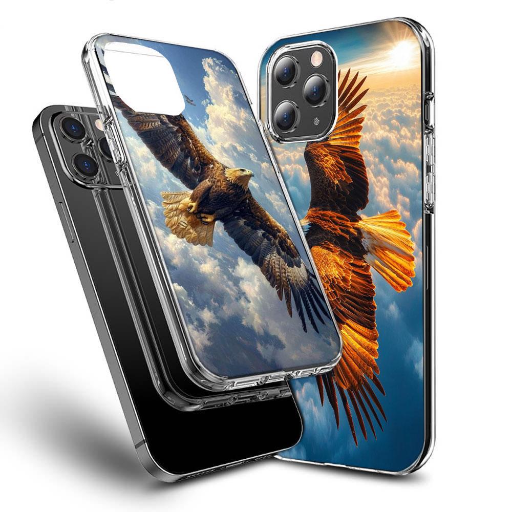 Coque de téléphone Aigle en plein vol Chasse Pour Iphone 16E 15 Pro 14 Plus 17E 16 17 Pro Max Air 11 12 13 Mini Antichoc Capa Jolie Housse