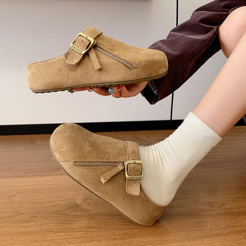 

Модные полушлепанцы Баотоу Женские Новые 2025 года в стиле слипонов, с юбкой и сандалиями 35