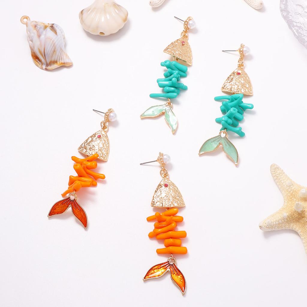 European and American summer beach vacation ocean wind tropical fish fish earrings fresh, sweet and cute women's earrings