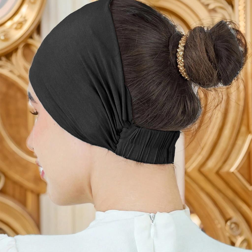 Neue Weiche Baumwolle Innen Hijab Kappe Band Muslimische Stretch Turban Kappe Islamische Untertuch Mütze Hut Damen Stirnband Schlauchmütze Turbante