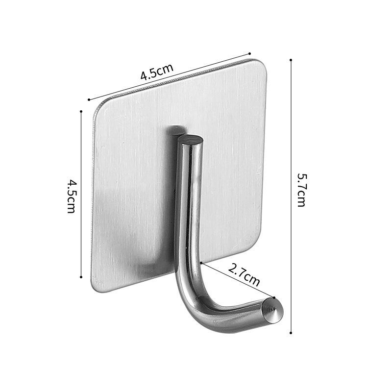 Stainless Steel No-Drill Adhesive Hook for Doors and Walls