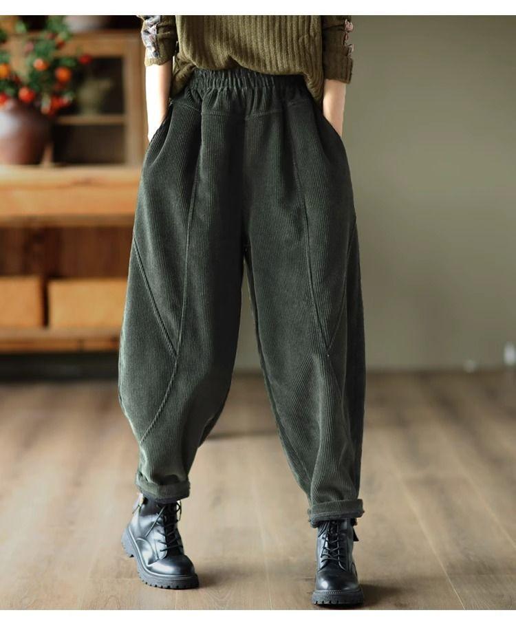 WTEMPO Women's Pants Spring and Autumn Plus Size Black Haren Pants