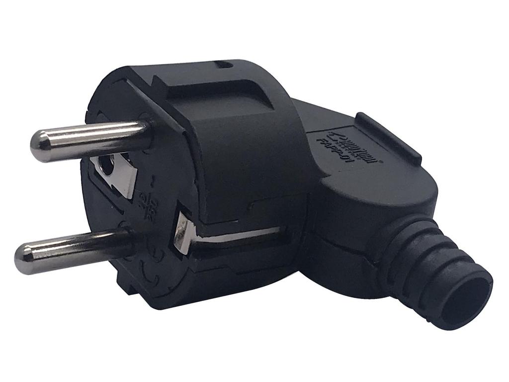 Europäischer Standard Gerader Kopf Drei-Pol Erdungsstecker mit Deutscher und Französischer Seitenverdrahtung.