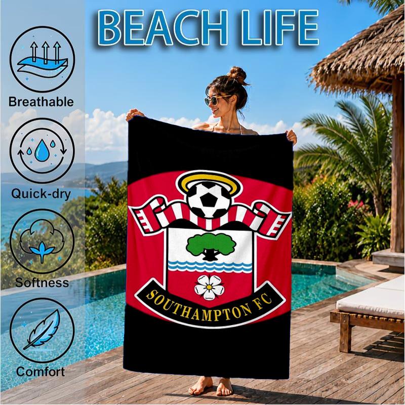 FC-Wappen-Design aufgedrucktes Mikrofaser-Strandtuch, Weich und saugfähig, Schnell trocknend, Ideal für Sommerreisen, Strand-Essential, Schwimmbad