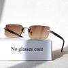 Men'S Y2K Style Square Frameless Fashion Glasses Decorative Lens Design Regular Size for Daily Casual Wear