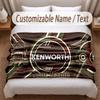 Kenworth Printed Flannel Blanket Custom Name Text Soft Warm Throw For Bedroom Holiday Gift