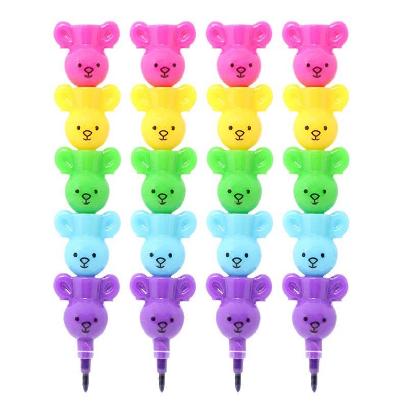 Creative Koala Patchwork Multi-Color Crayon Set - Cute Stationery Gift for Students Patchwork Crayons