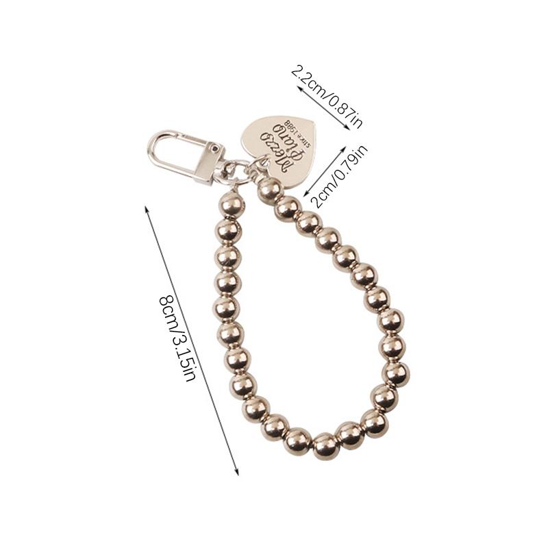 Chaveiro de coração para mulheres, bolsas, pingente, contas de cor prata, chaveiro para fazer joias, acessórios, presente