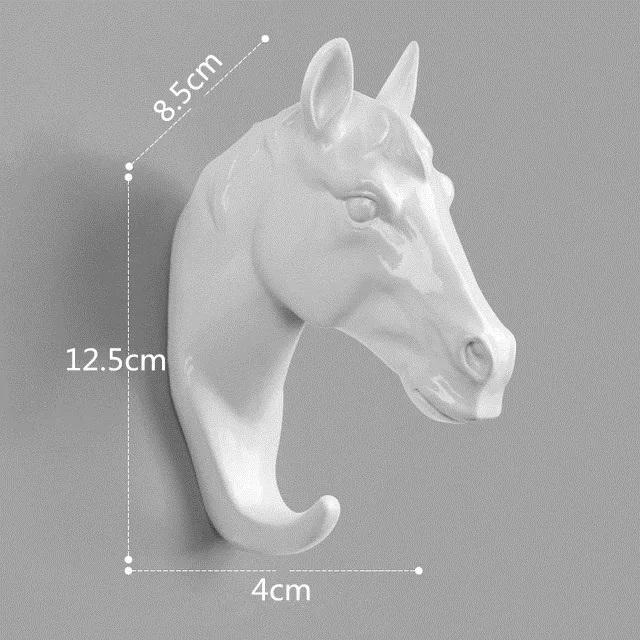 Home Decorate Wall Art Hook Resin Simulation Animal Head Craft Storage Hanger for Clothes Keychain Hat Room Decoration Accessori