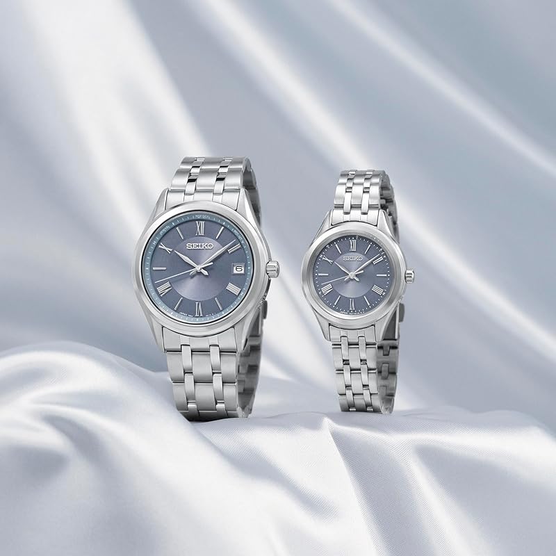 [Seiko Watch] SEIKO SELECTION SBTM359 Japanese-made men's wristwatch, solar-powered, radio-controlled, with date calendar, blue-gray dial, sapphire