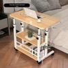 Adjustable Multi-Layer Bookshelf & Movable Laptop Table with Wheels