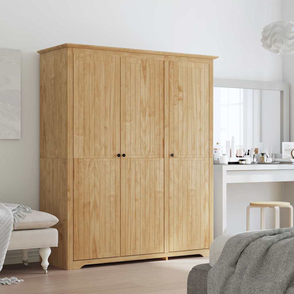 Wardrobe with Storage BODO Honey Brown 146 x 53.5 x 173 cm