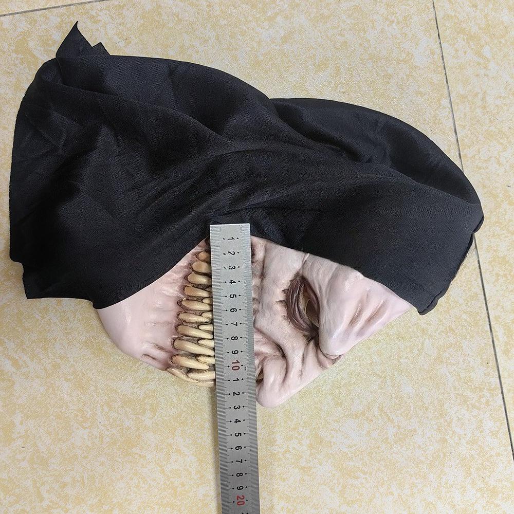 Halloween Split Tooth Demon Stalker Scary Latex Mask,Big Mouth Teeth Chompers Latex Masks Halloween Party Scary Costume Props