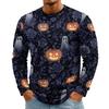 Men's Halloween Print Round Neck Long Sleeve T-Shirt