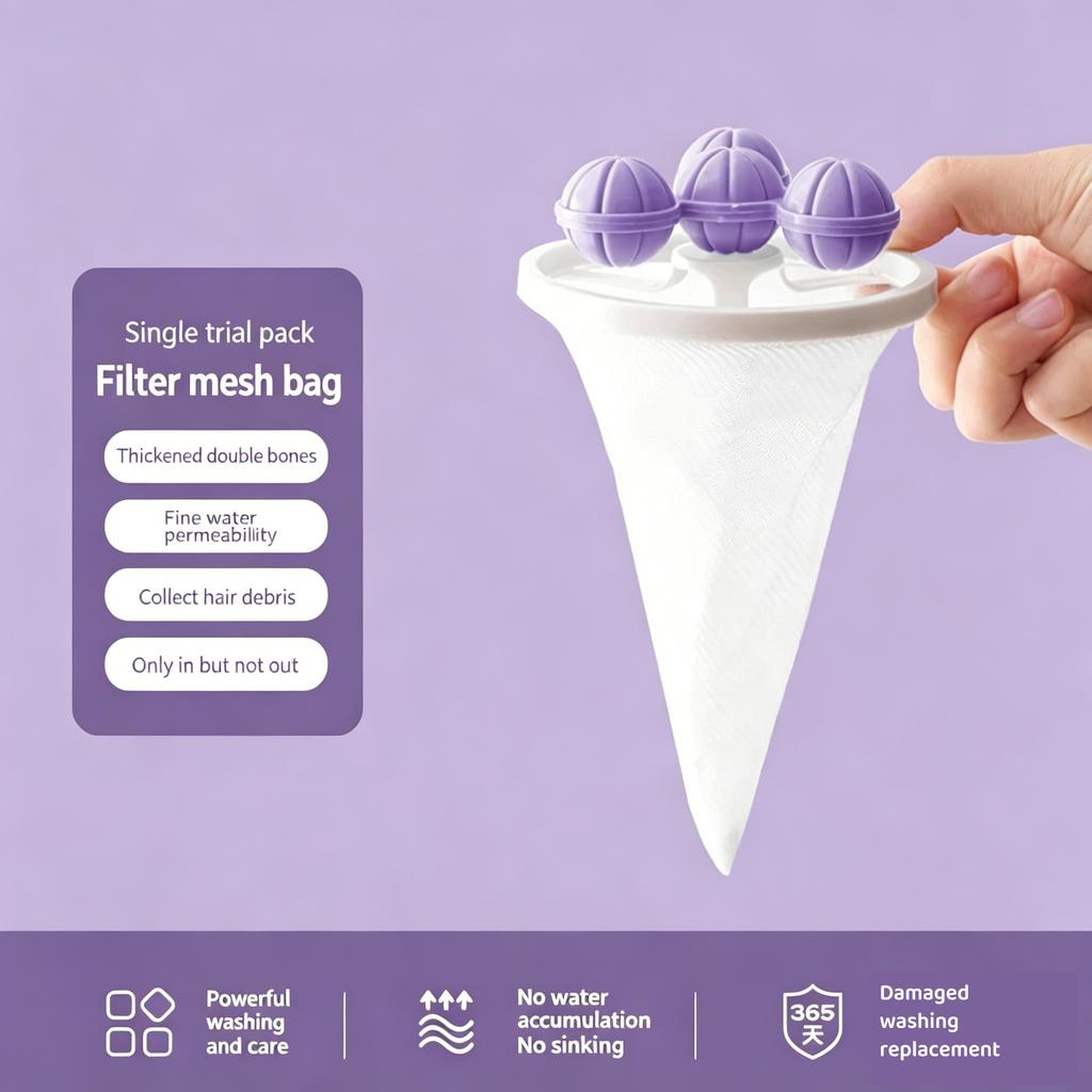Washing Machine Lint Filter Net Hair Remover Anti-Tangle Laundry Catcher Reusable Laundry Net for Pet Hair Remover & Lint