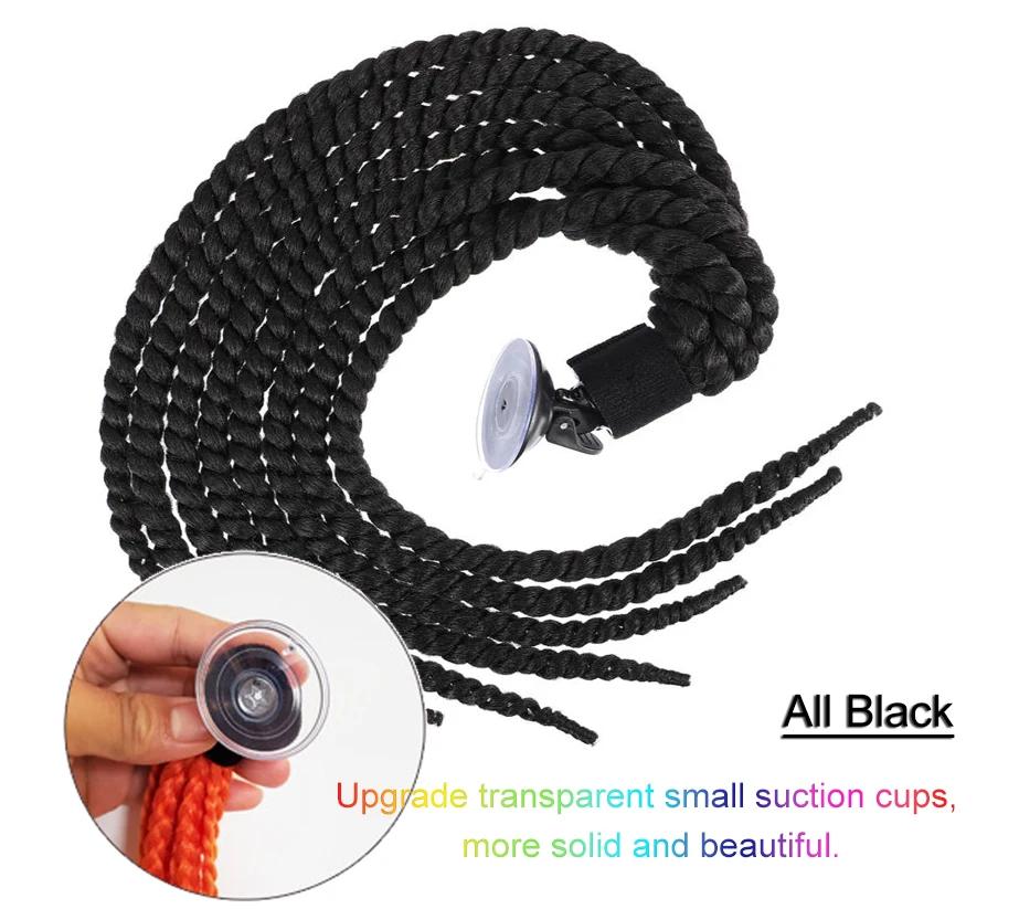 24Inch Helmet Braid Pigtails Ponytail For Women Motorcycle Helmet Braid Ponytail Motorbike Pigtails Braids Ponytail With Sucker