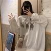 Women’s 2026 Korean Style Loose Hoodie – Long Sleeve, Versatile Round Neck Jacket for Spring/Autumn