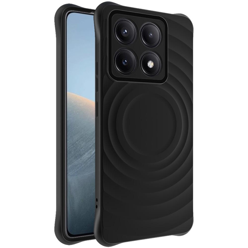 

IMAK UC-6 Series for Xiaomi 14T Pro Case Water Drop Texture Anti-Skid Matte TPU Cover Matte Black