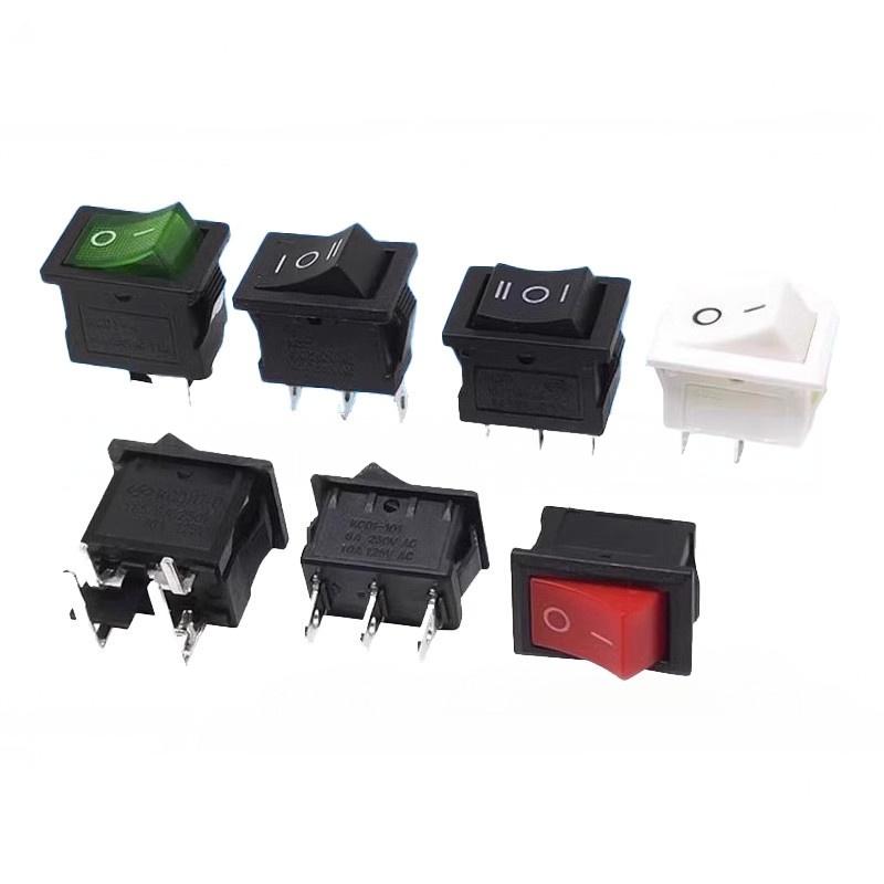 10Pcs KCD11 Rocker Switch 10x15mm Mini Universal Power Toggle Switch for Electronic Component Replacement
