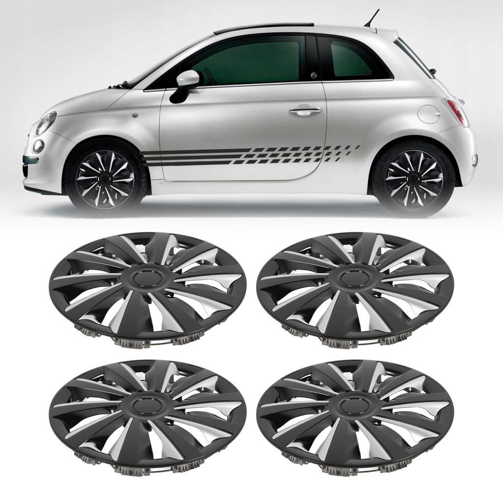 4Pcs Hubcap Wheel Cover Snap On Universal 15in Wheel Rim Cover Exterior Accessories Replacement for Seat
