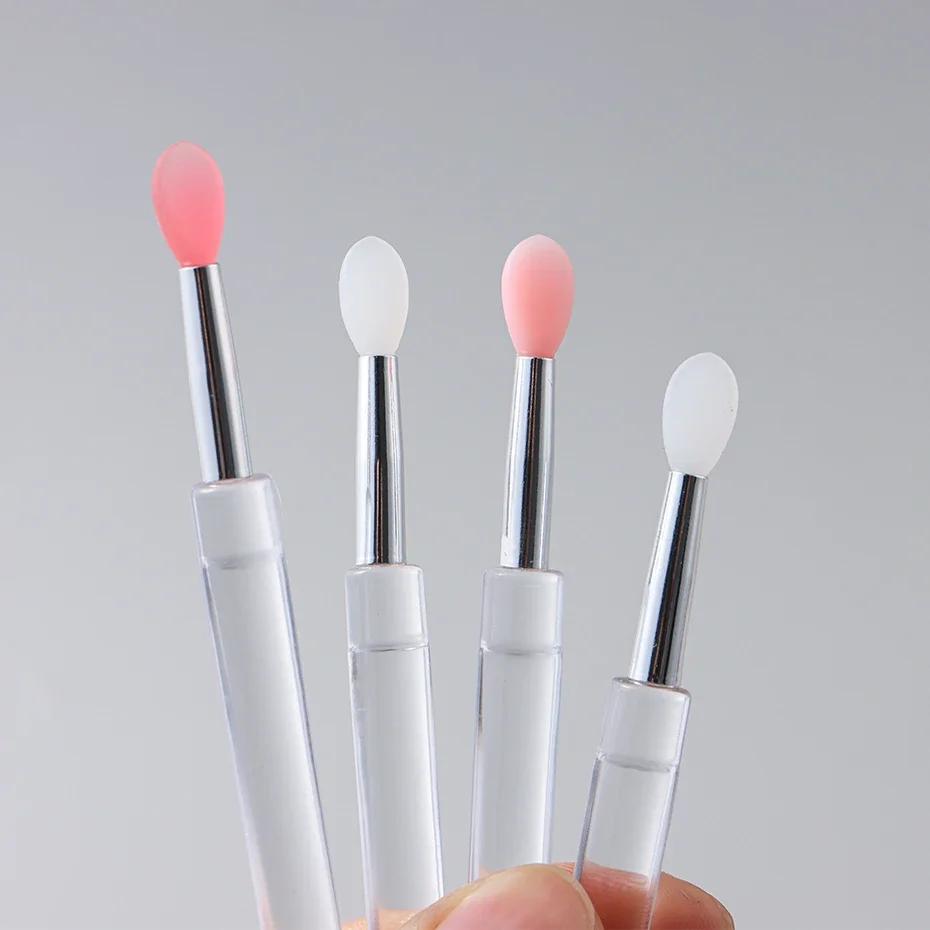 Silicone Applicator Sticks Nail Art Reusable Mirror Chrome Effect Glitter Applying Manicure Tool Pigment Silicone Nail Brush